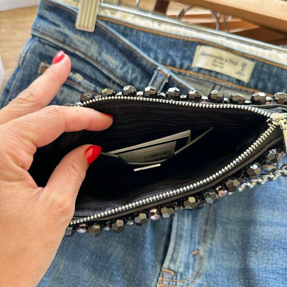 Kate Spade Purl Flower Beaded Purl Mini Shoulder Bag Black NWT - Picture 11 of 12